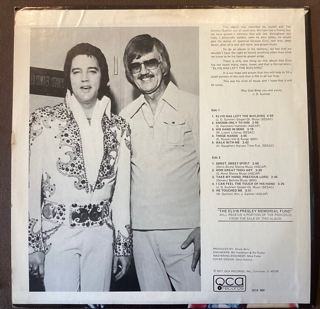 Elvis Presley on LP QCA 362: Elvis’ Favorite Gospel Songs; E/V+