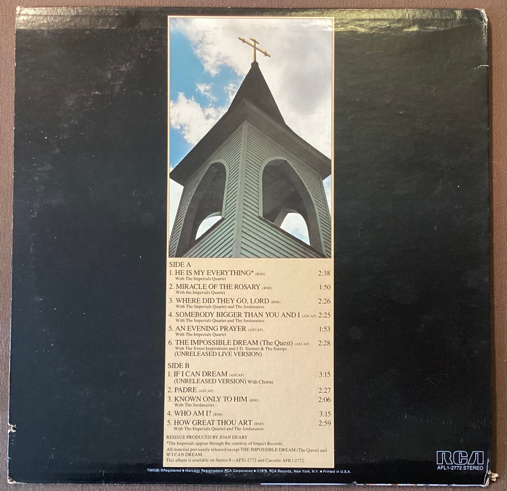 Elvis Presley on LP RCA AFL1-2772: He Walks Beside Me; E/V