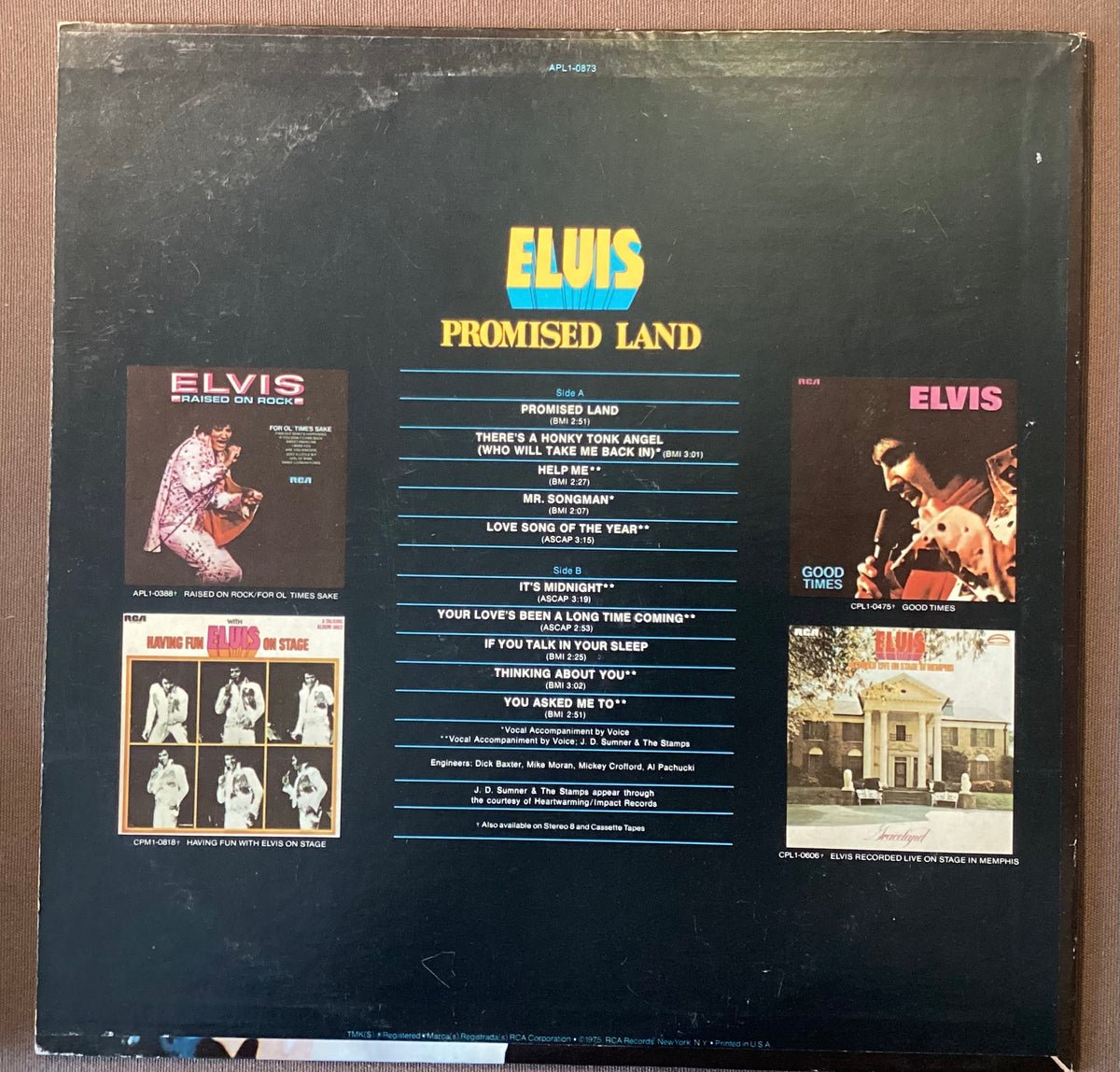 Elvis Presley on LP RCA APL1-0873:  Promised Land; E/V