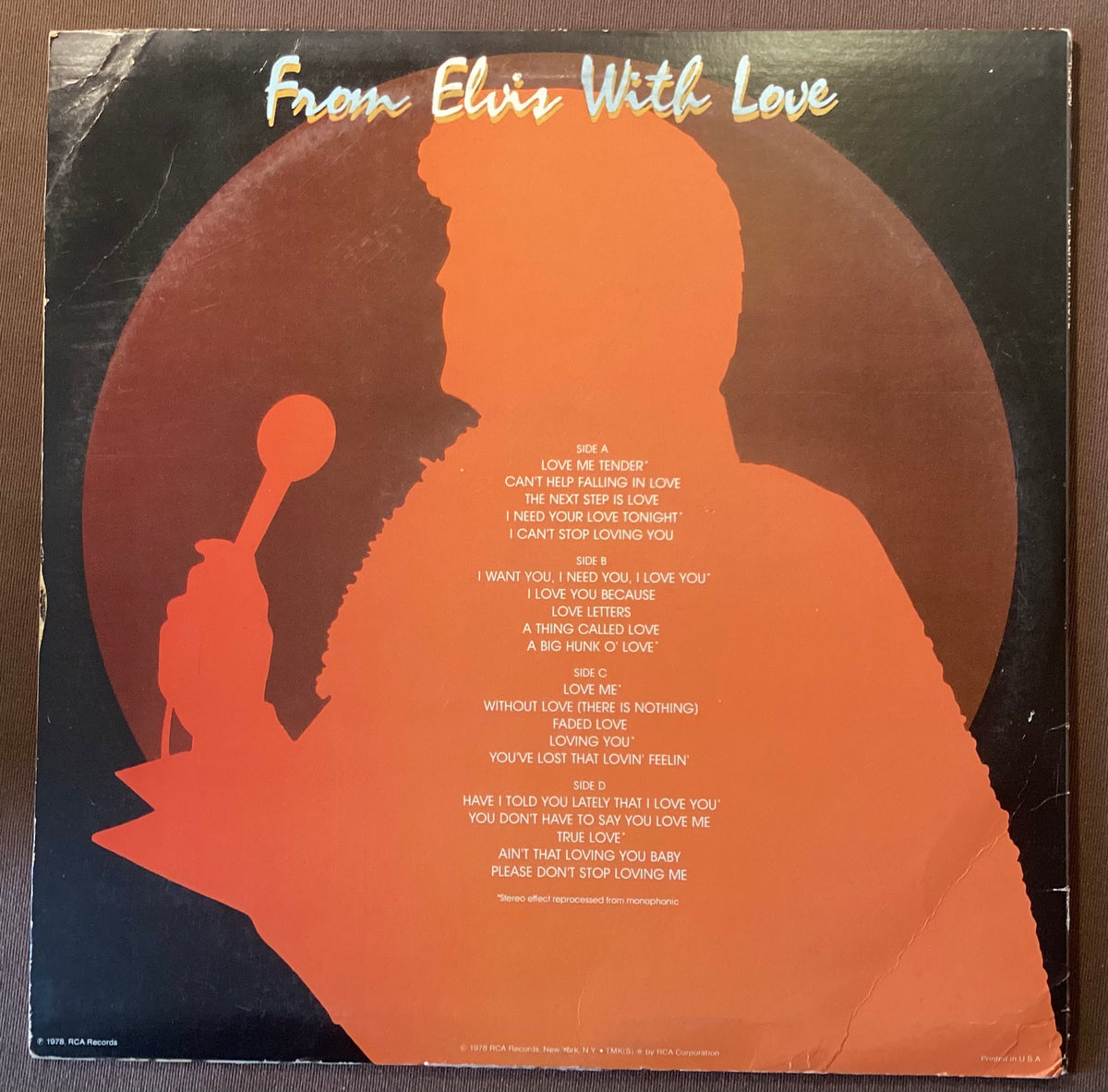 Elvis Presley on LP RCA R234340-1: From Elvis with Love; E/V
