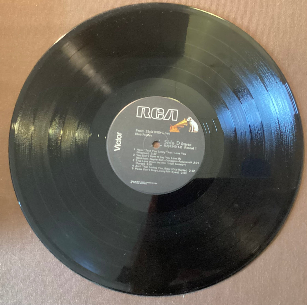 Elvis Presley on LP RCA R234340-1: From Elvis with Love; E/V