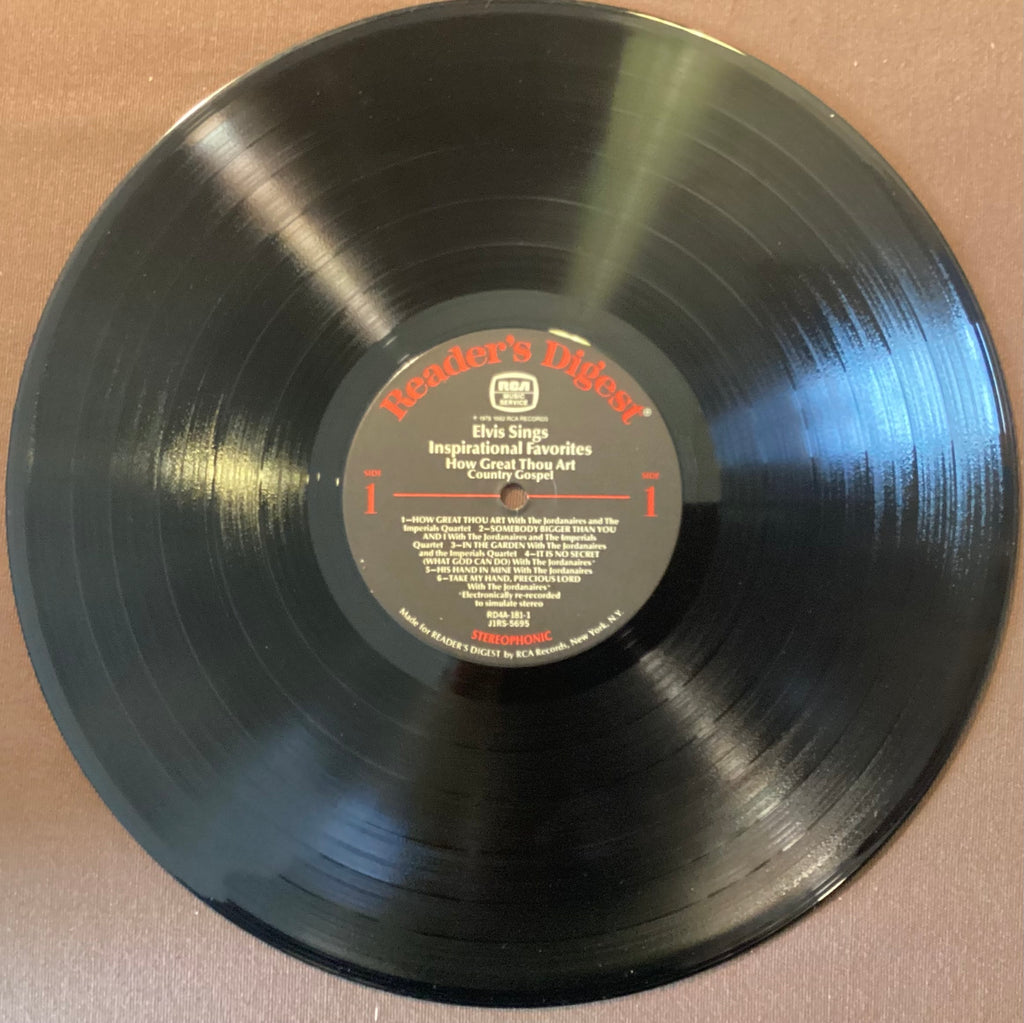 Elvis Presley on LP Reader’s Digest RD4A-181: Elvis Sings Inspirational Favorites; E/V