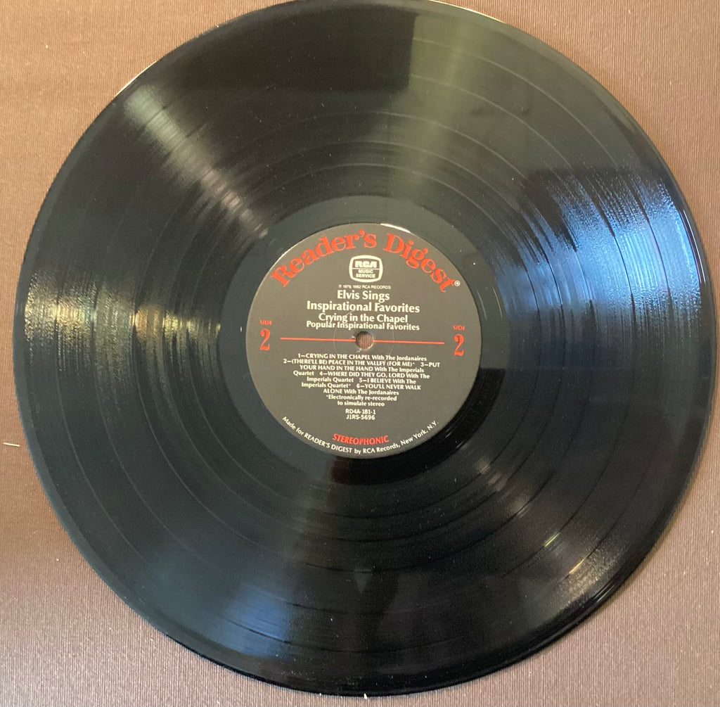 Elvis Presley on LP Reader’s Digest RD4A-181: Elvis Sings Inspirational Favorites; E/V