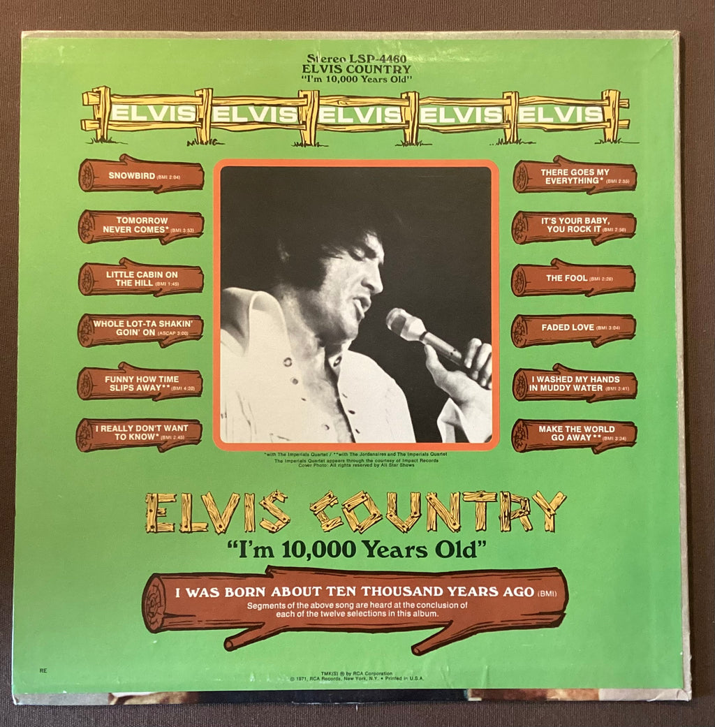 Elvis Presley on LP RCA LSP-4460: Elvis Country; E/V+
