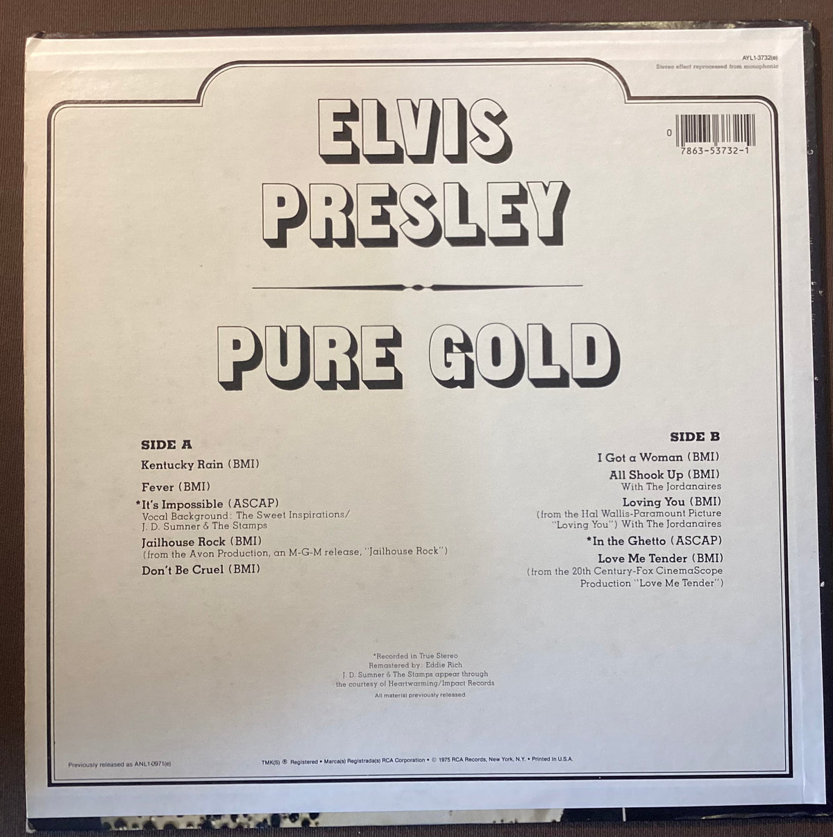 Elvis Presley on LP RCA AFL1-3772(e): Pure Gold; E/V+