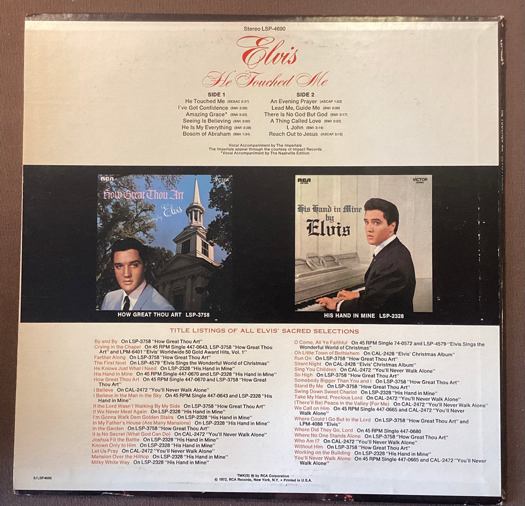 Elvis Presley on LP RCA LSP-4690: He Touched Me; E/V+