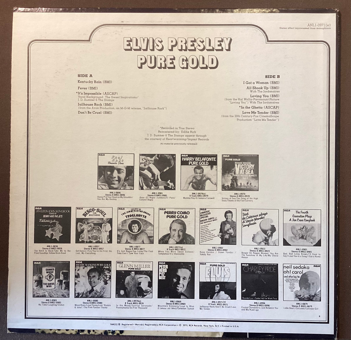 Elvis Presley on LP RCA ANL1-0971(e): Pure Gold; E/V