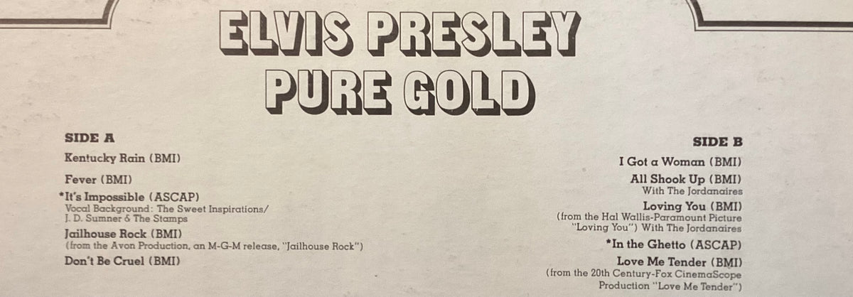Elvis Presley on LP RCA ANL1-0971(e): Pure Gold; E/V