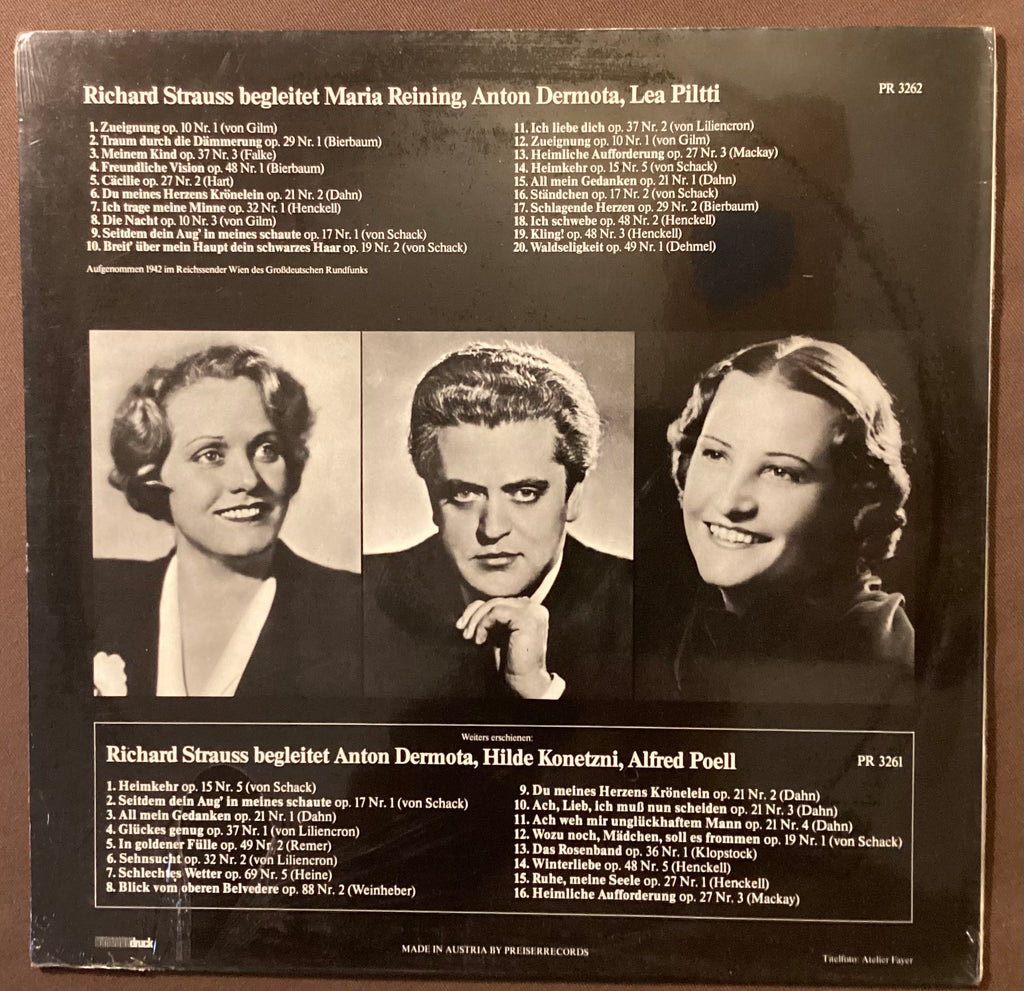 REINING, Maria et al – LP Preiser PR3262: STRAUSS begleitet; M/NM