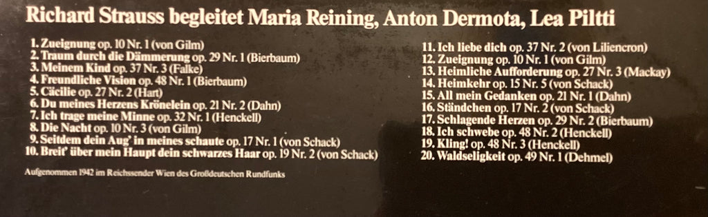 REINING, Maria et al – LP Preiser PR3262: STRAUSS begleitet; M/NM