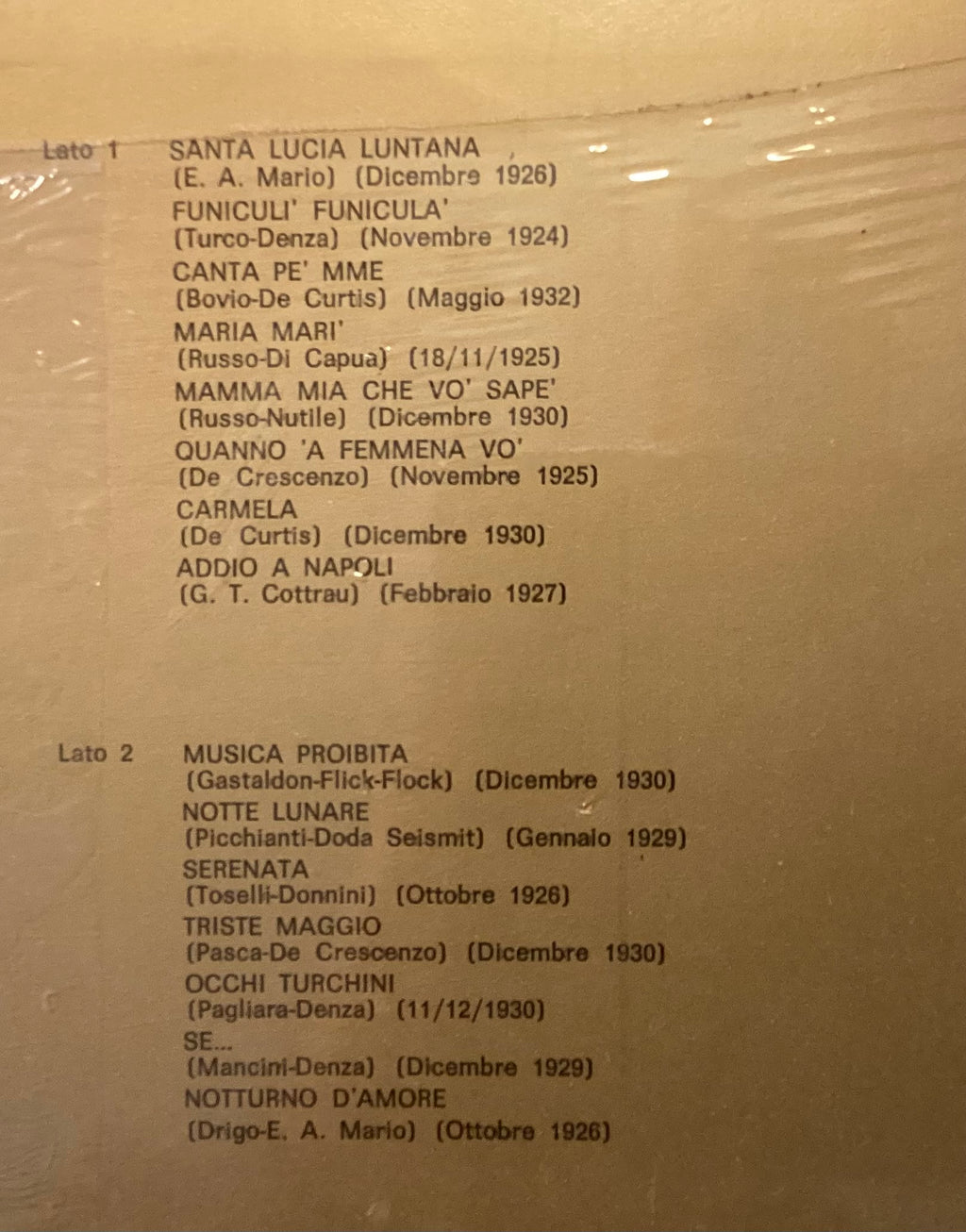 GIGLI, Beniamino – LP RCA TVM1-7212: Santa Lucia luntana; M/NM