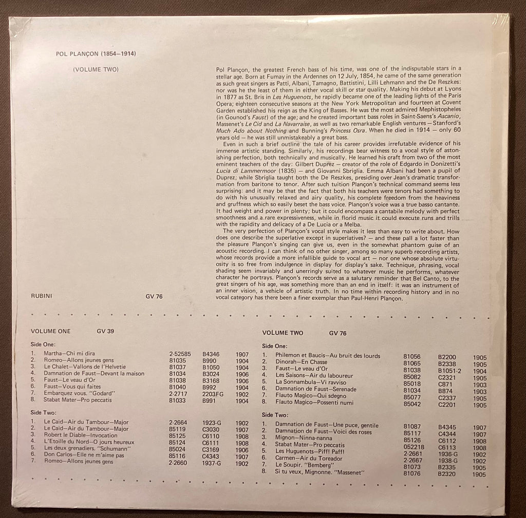 PLANÇON, Pol – LP Rubini 76: self titled Vol 2; M/NM