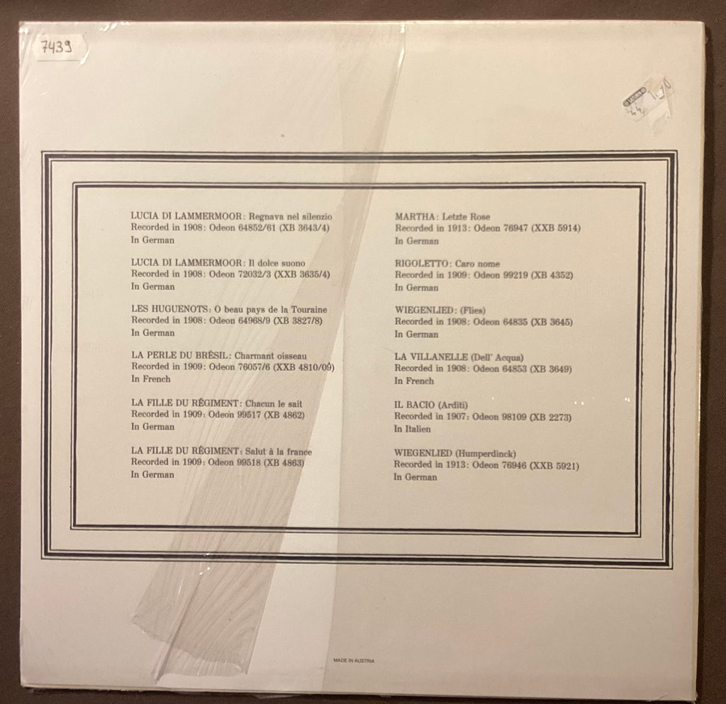 HEMPEL, Frieda – LP Court Opera Classics CO302: self titled; M/NM