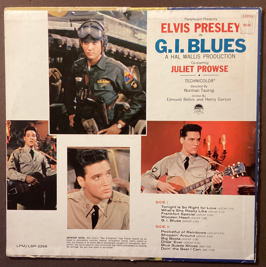 Elvis Presley on LP RCA LPM-2256: Elvis in G.I. Blues; E/E