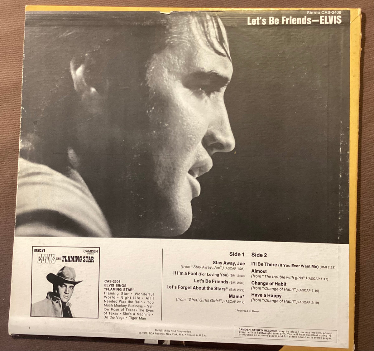 Elvis Presley on LP RCA CAS-2408: Let’s Be Friends; E/V+