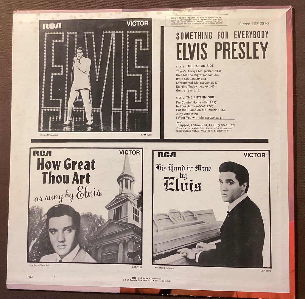 Elvis Presley on LP RCA LSP-2370: Something for Everybody; E/E