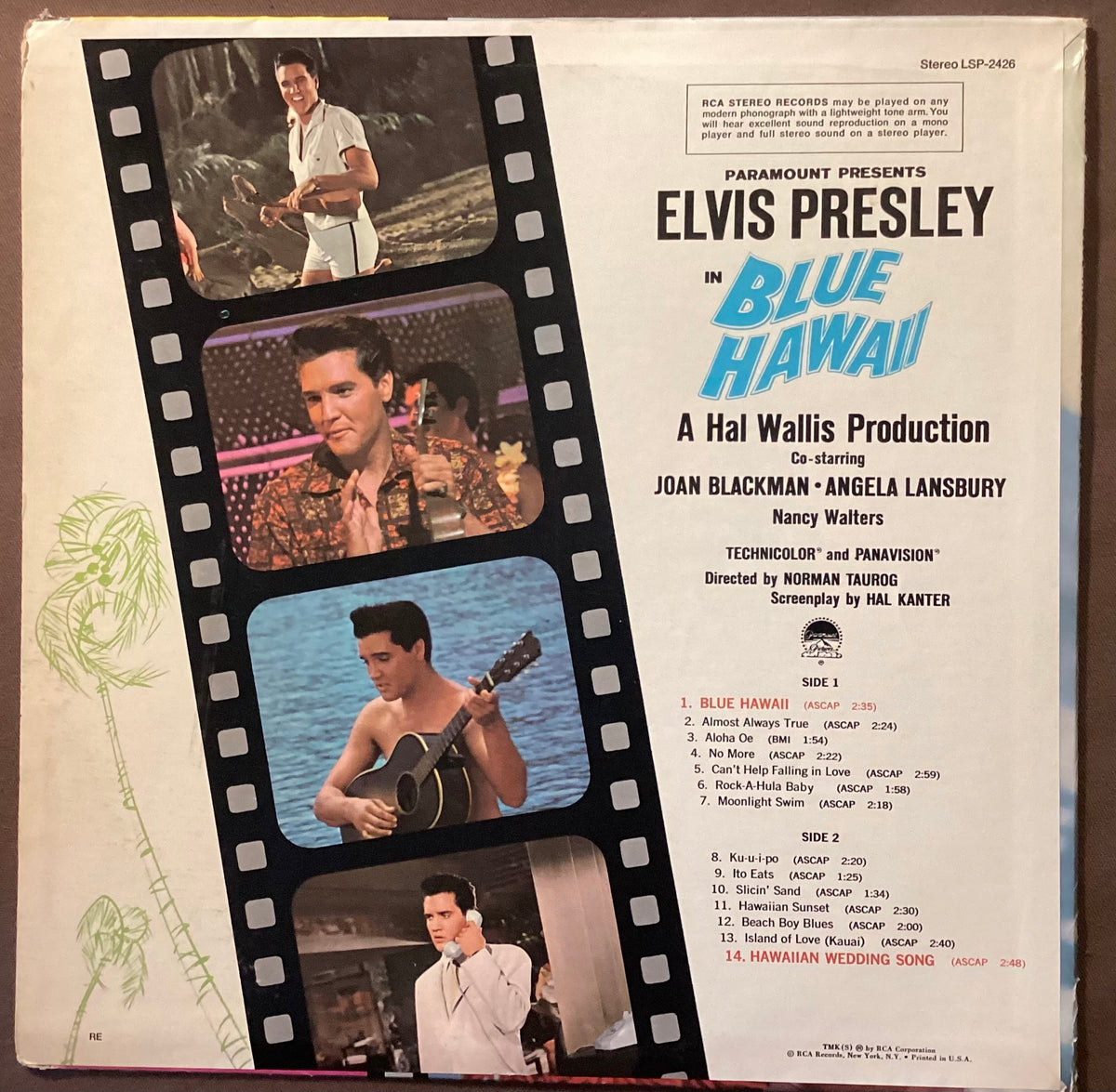 Elvis Presley on LP RCA LSP-2426: Elvis in Blue Hawaii; E/V+