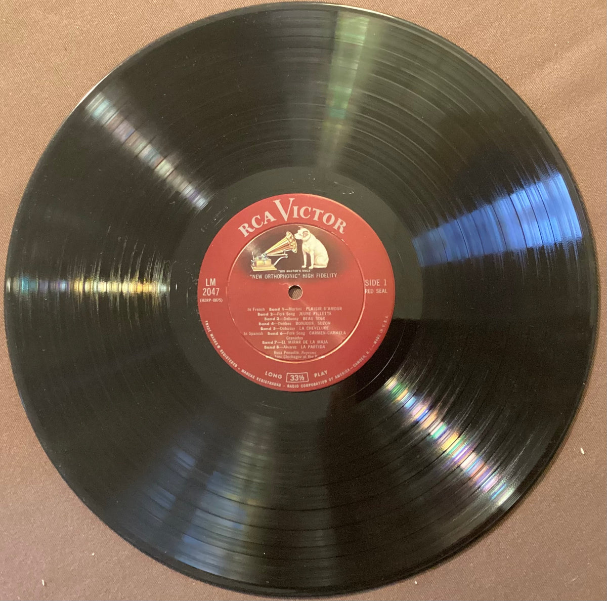PONSELLE, Rosa - LP RCA Vic LM-2047: Rosa Ponselle in Song; E/V