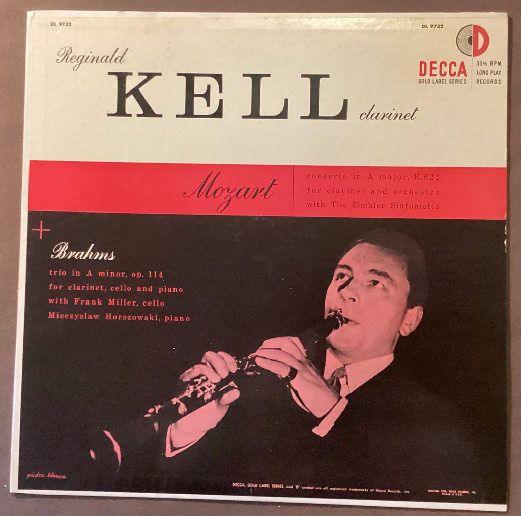 KELL, Reginald - LP Decca DL9732: MOZART Concerto in A, K622/BRAHMS Trio in Am Op 114; E/V+