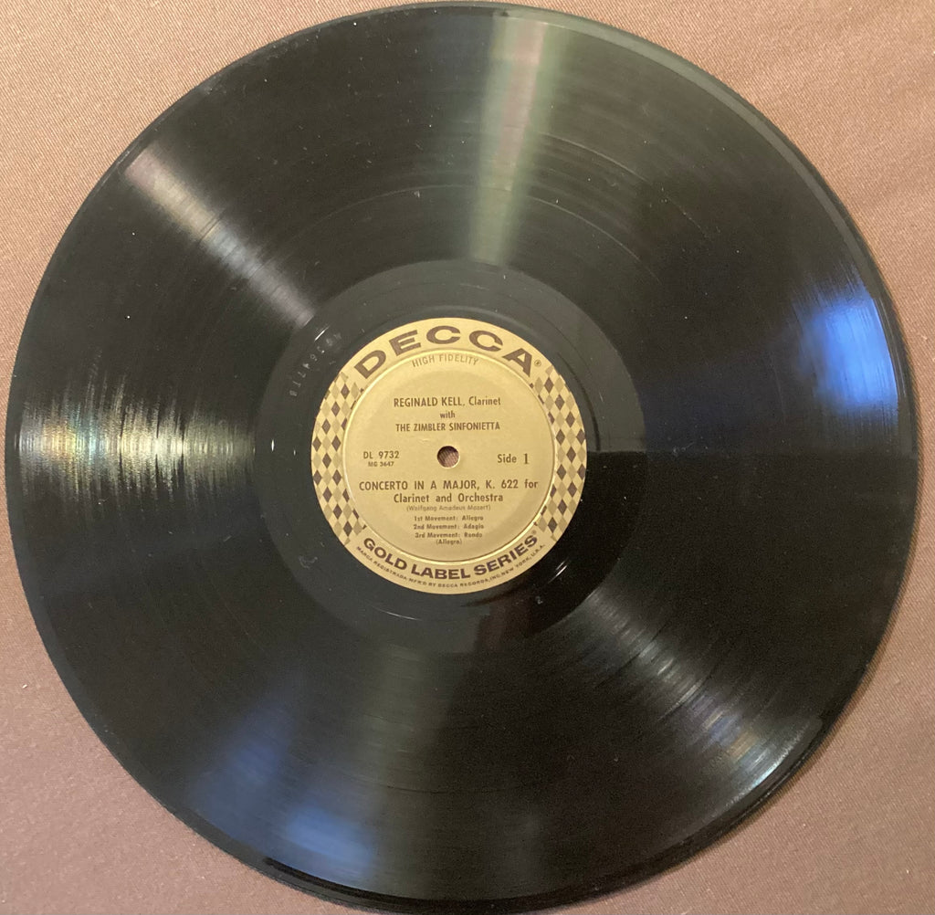 KELL, Reginald - LP Decca DL9732: MOZART Concerto in A, K622/BRAHMS Trio in Am Op 114; E/V+