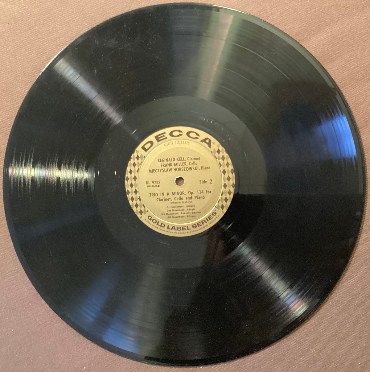 KELL, Reginald - LP Decca DL9732: MOZART Concerto in A, K622/BRAHMS Trio in Am Op 114; E/V+
