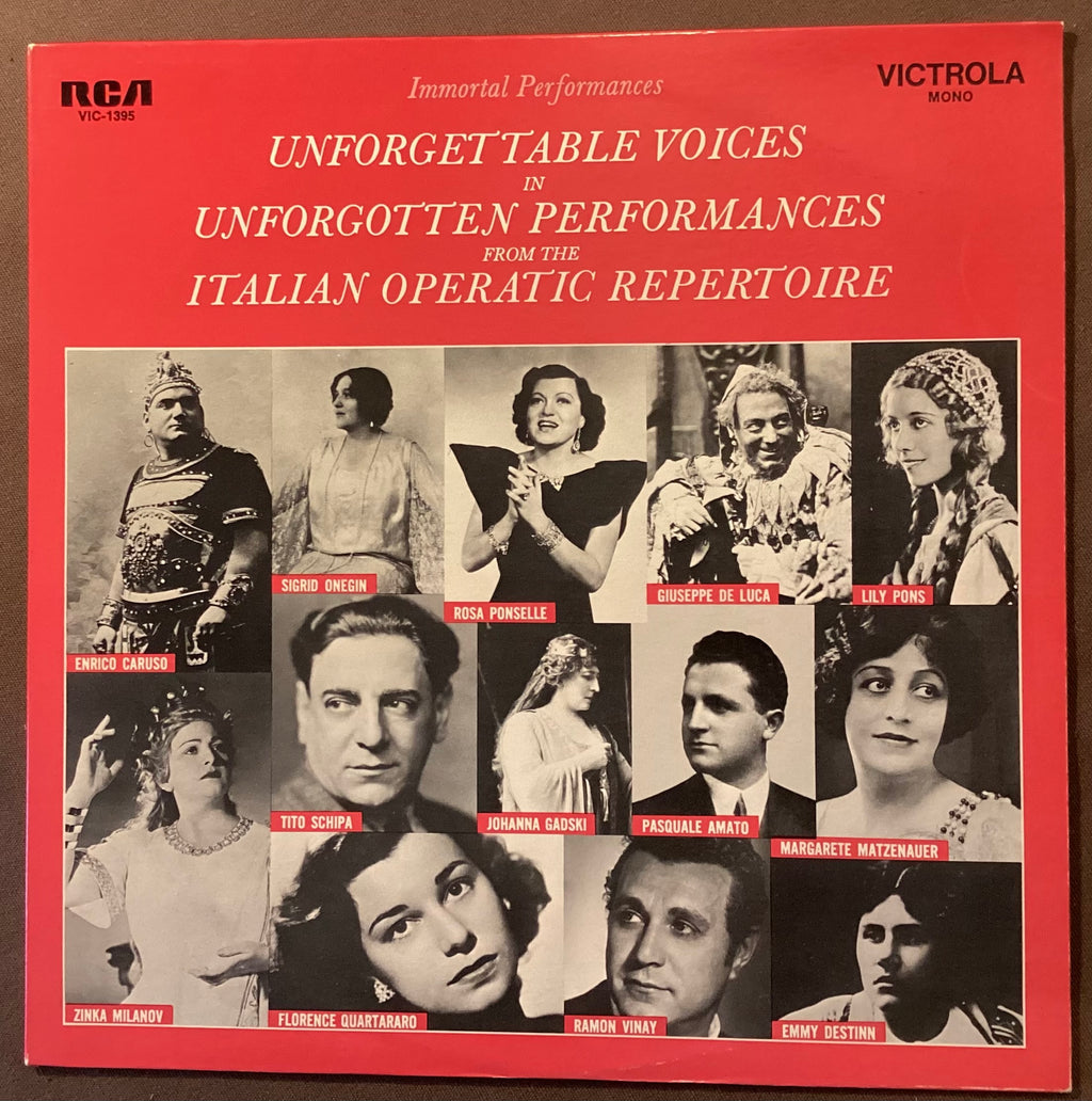 VARIOUS – LP RCA VIC-1395: Unforgettable Voices in Unforgotten Performances from the Italian Operatic Repertoire; E/V+