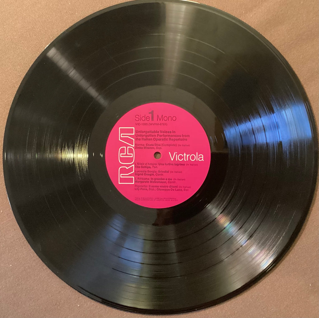 VARIOUS – LP RCA VIC-1395: Unforgettable Voices in Unforgotten Performances from the Italian Operatic Repertoire; E/V+
