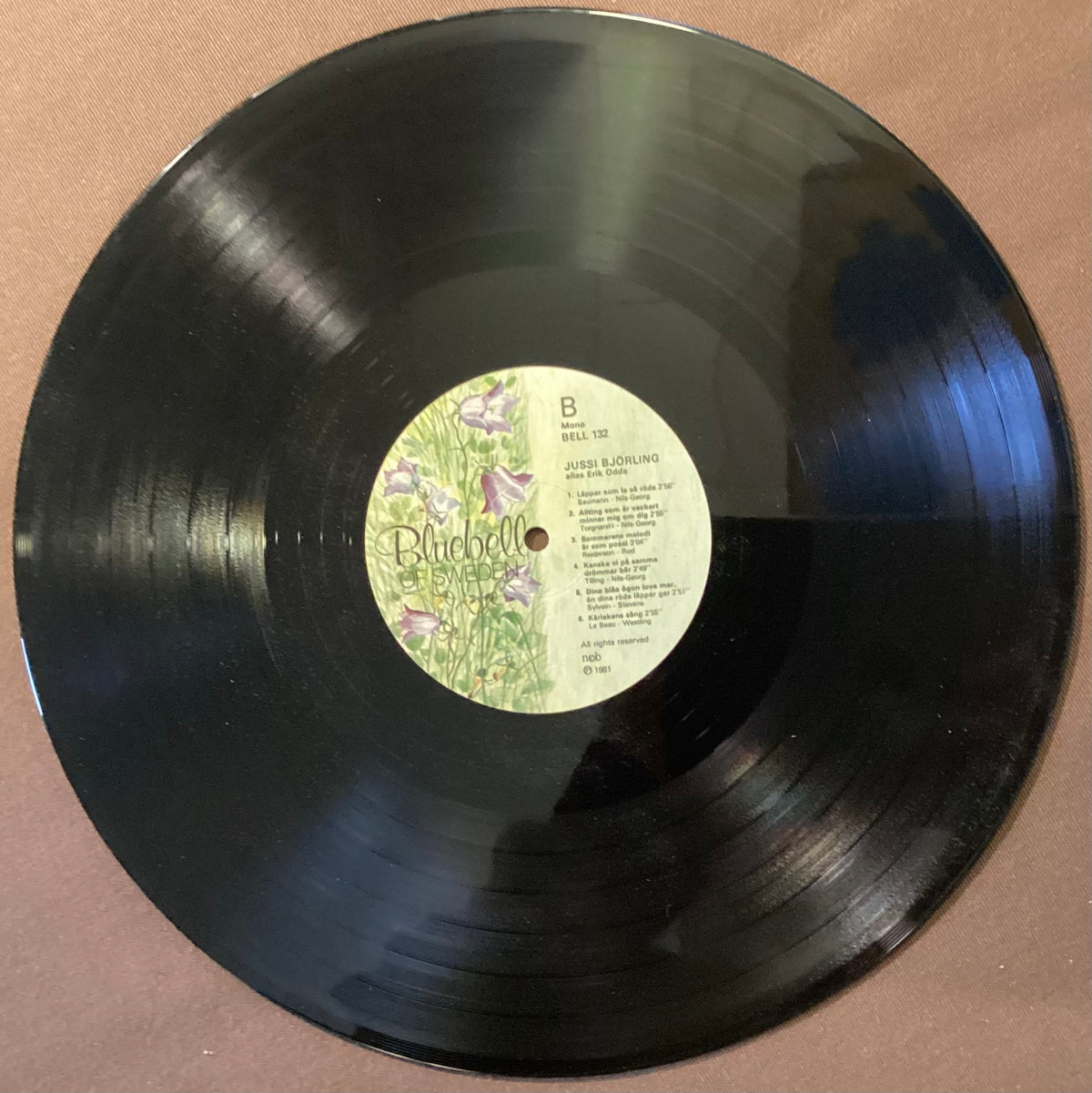 BJÖRLING, Jussi - LP Bluebell 132: alias Erik Odde; E/V