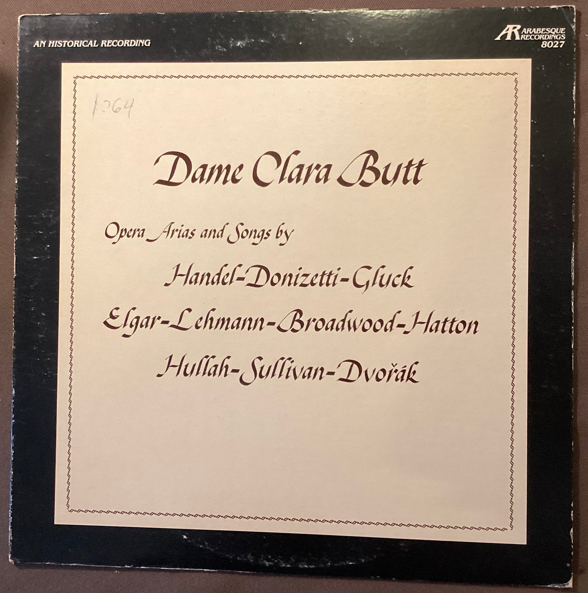 BUTT, Dame Clara - LP Arabesque 8027: Opera Arias and Songs; E/V+