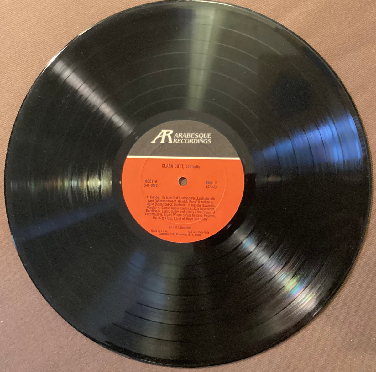 BUTT, Dame Clara - LP Arabesque 8027: Opera Arias and Songs; E/V+