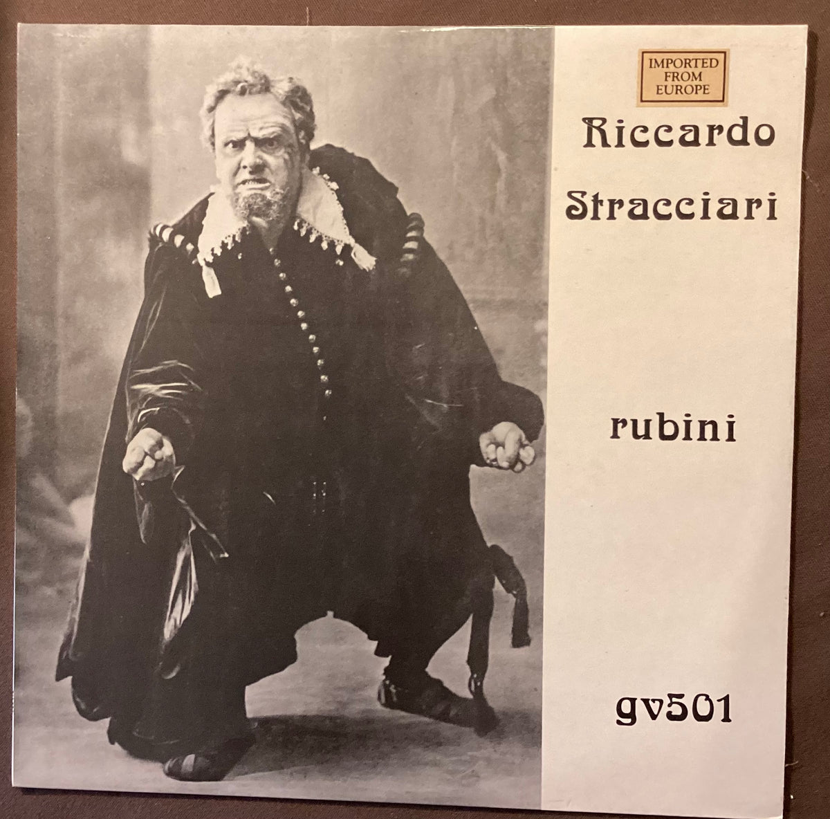 STRACCIARI, Riccardo - LP Rubini GV501: self-titled; E/V+