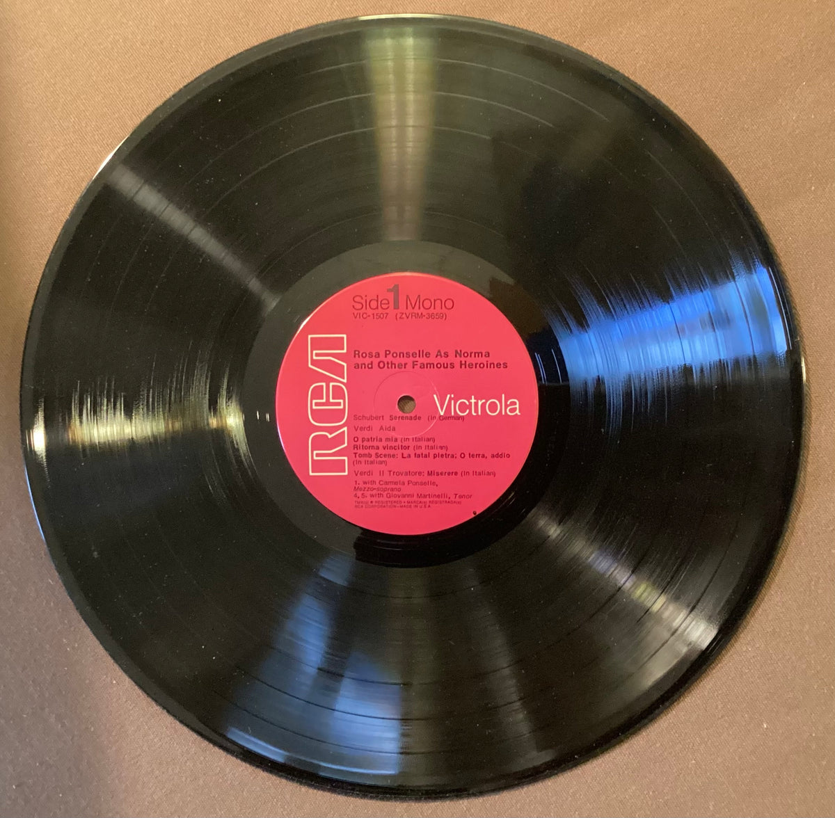 PONSELLE, Rosa - LP RCA VIC-1507: Rosa Ponselle as Norma; E/V