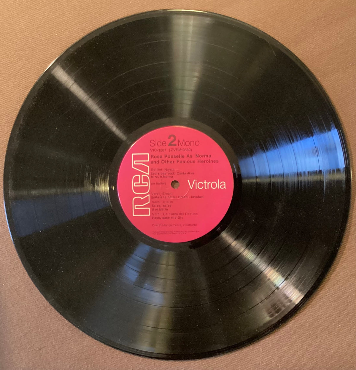 PONSELLE, Rosa - LP RCA VIC-1507: Rosa Ponselle as Norma; E/V
