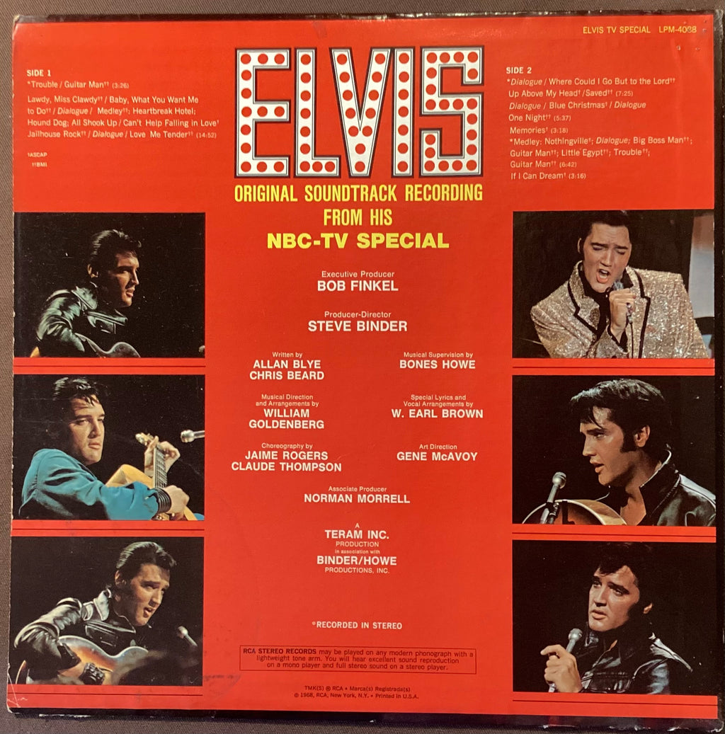 Elvis Presley on LP RCA LPM-4088: Soundtrack from his NBC TV Special; V+/V+