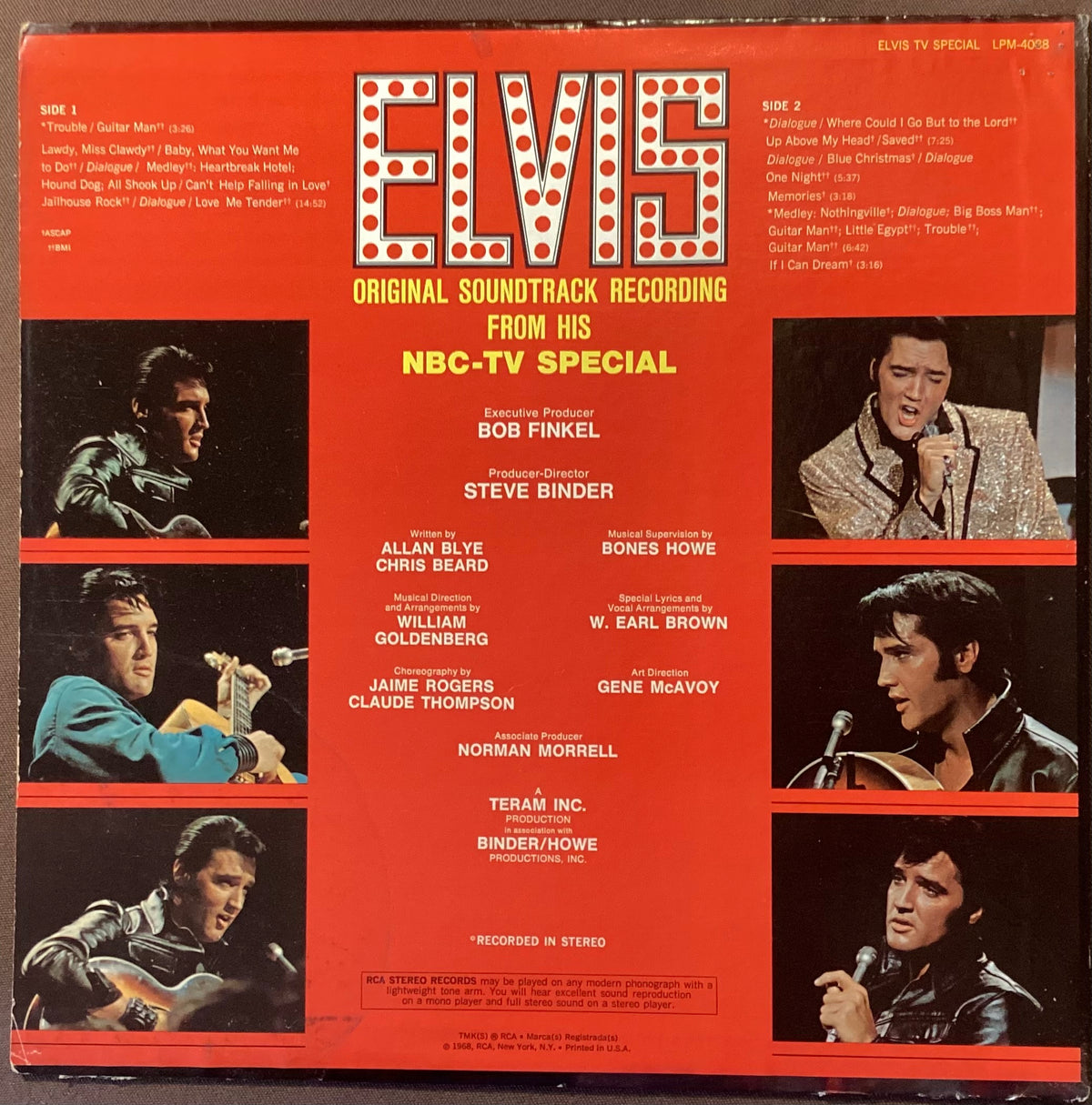 Elvis Presley on LP RCA LPM-4088: Soundtrack from his NBC TV Special; V+/V+