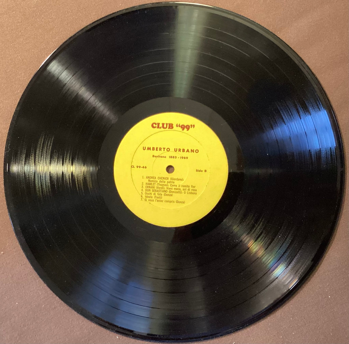 URBANO, Umberto - LP Club 99 CL 99-46: self-titled; V+/V+