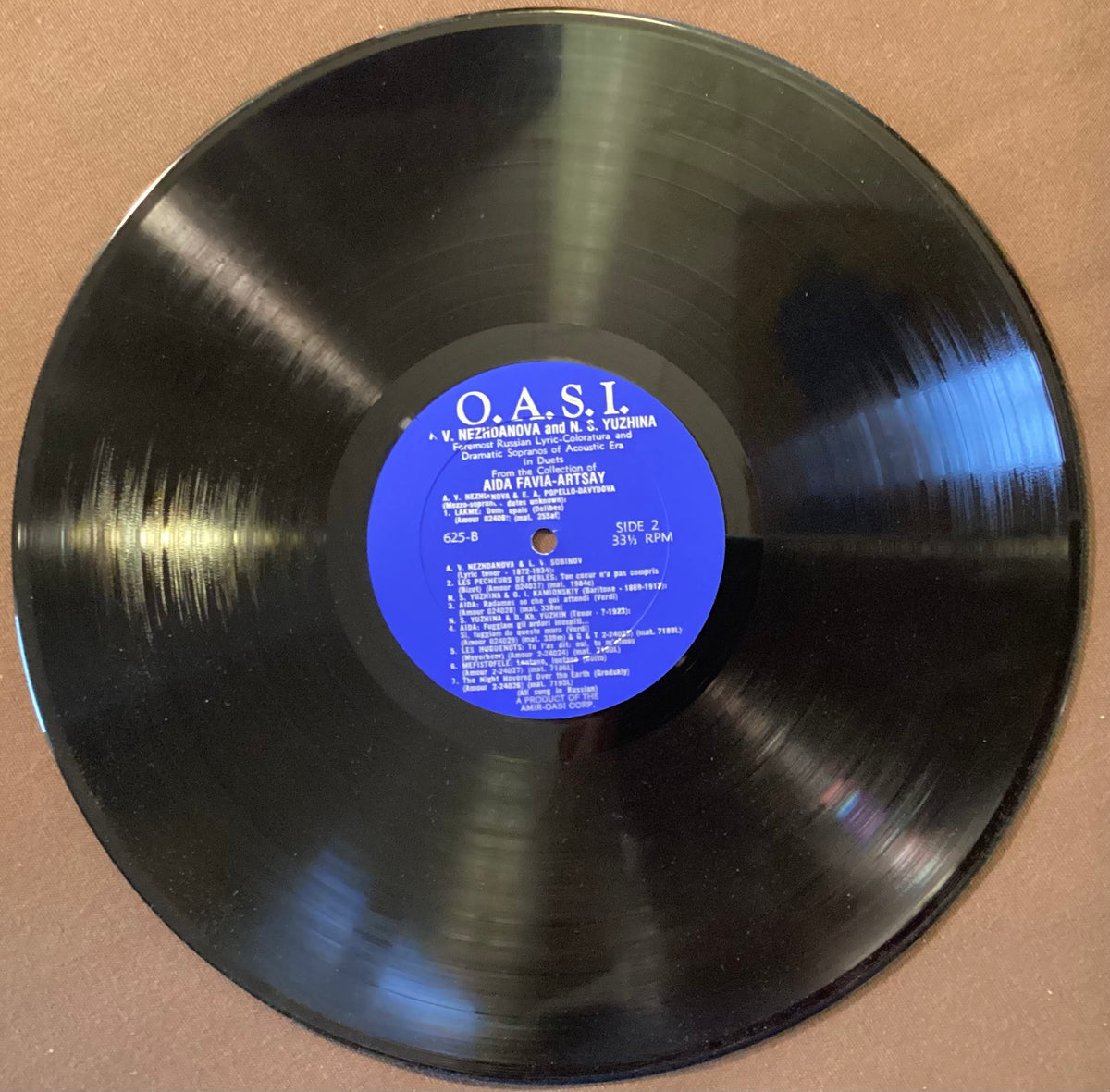 NEZHDANOVA, Anastasia, YUZHINA, Natalia - LP OASI-625: Solos and Duets; V+/V+