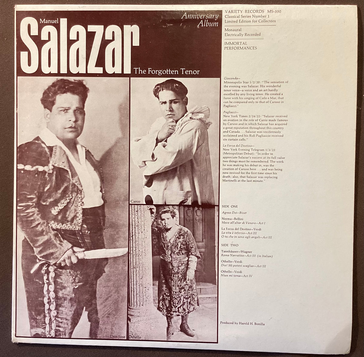 SALAZAR, Manuel - LP Variety MS550: self-titled; V+/V+